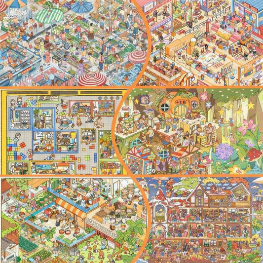 18.0 - all in 6 Scenes Valuable Pack - Tetris | Drifting Four Seasons House | Fairy Tale Tree House | Tea and Fruit Work shop | The Local Market | 1930 Beer Festival