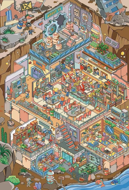12.0 Underground Doomsday Survival Base 3D Scene Sticker