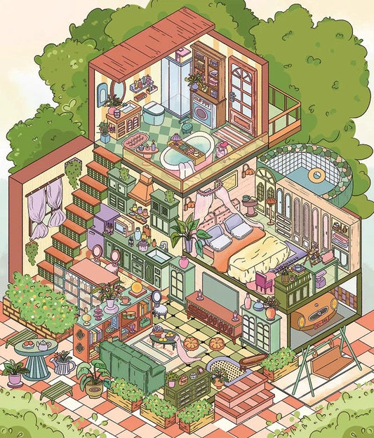 12.0 French Countryside Villa 3D Scene Sticker