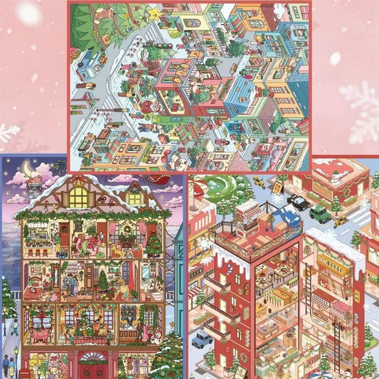 6.0 all in 3 Scenes - A Little Corner of Christmas |Christmas Dream Melody | Snowy Christmas Town