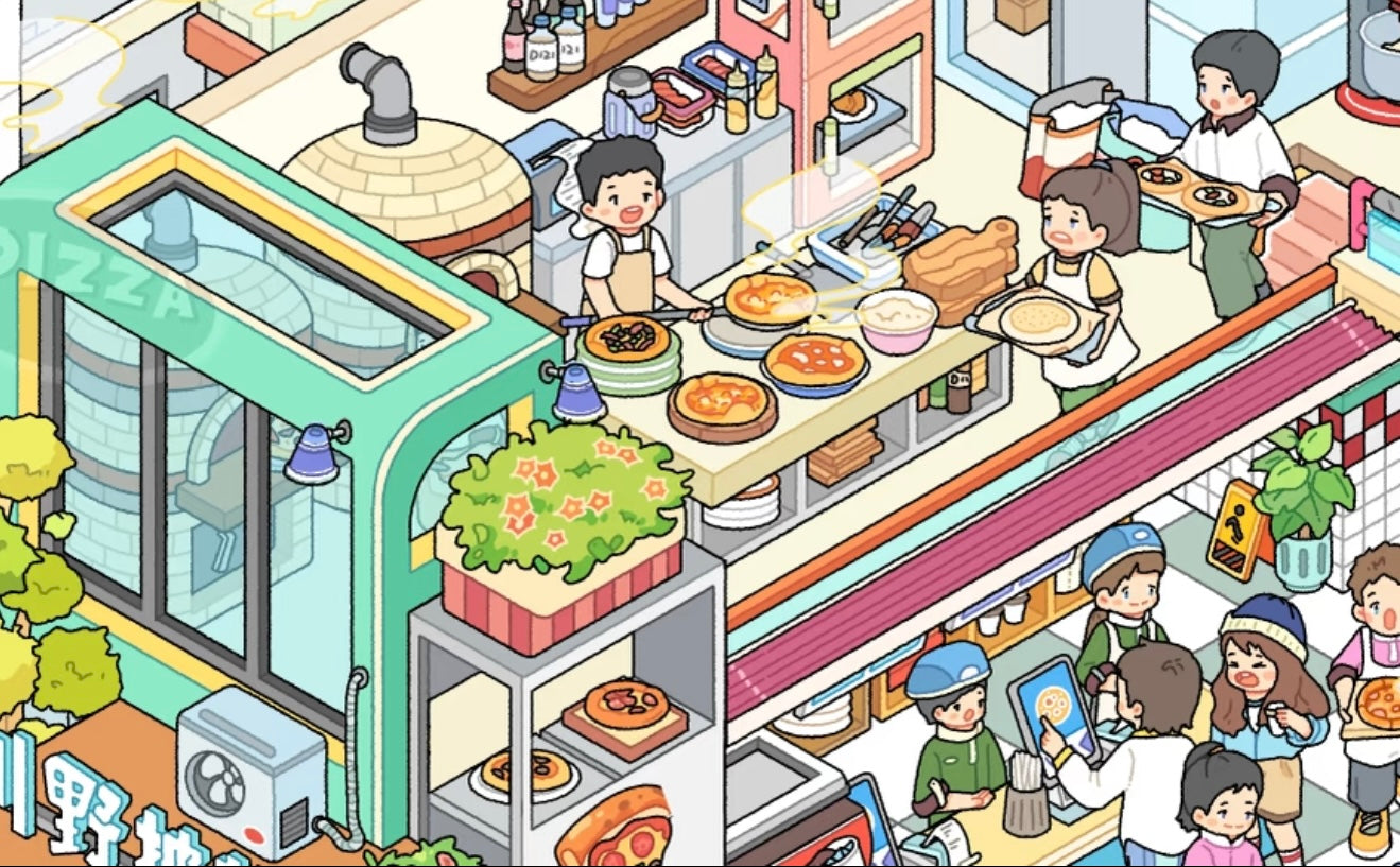 4.0 Pizza Shop 3D Scene Stickers