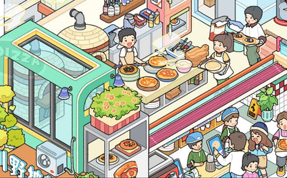 4.0 Pizza Shop 3D Scene Stickers